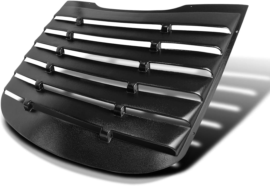 Spec-D Tuning Vintage Style ABS Black Rear Window Louver Cover 1 Pc Compatible with 2015-2024 Ford Mustang