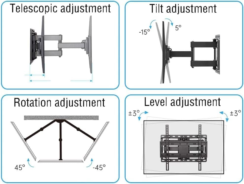 Display Bracket Steel Cantilever TV Mount, Display Wall Tilt Bracket, Flat Wall Mount Frame, Fits Most 32-55 Inch TVs