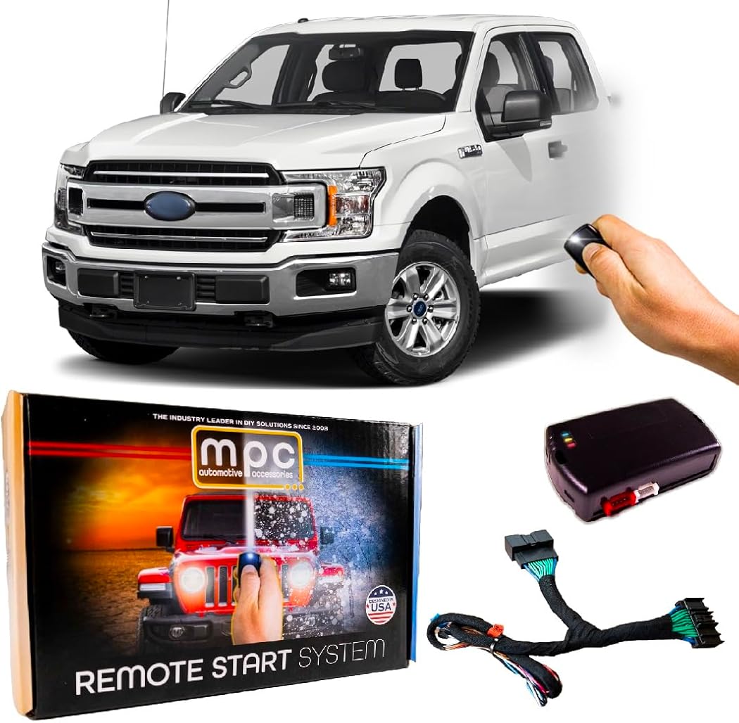 MPC Plug N Play Remote Starter Compatible with 2015-2020 Ford F-150 |Gas| |Key to Start| |NO HONK-Lock-Unlock-Lock| with T-Harness OEM Key Fob Activated