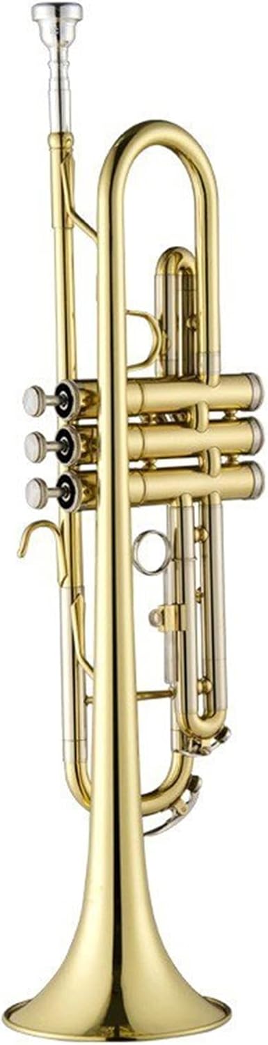 KESHUO Trumpet Brass Musical Instrument Golden B-b Playing Test-Grade White Copper Paint Gold Trumpets