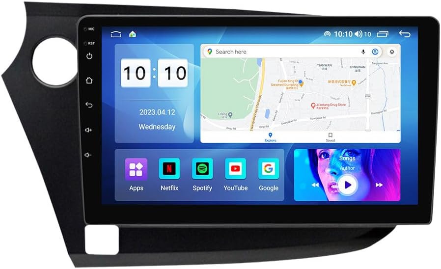 Android Car Stereo for Honda Insight 2009-2014,9 inch IPS Touchscreen with Upgrade Wireless CarPlay & Android Auto,WiFi/GPS,Support SWC and Subwoofer,8-Core 8G+256G