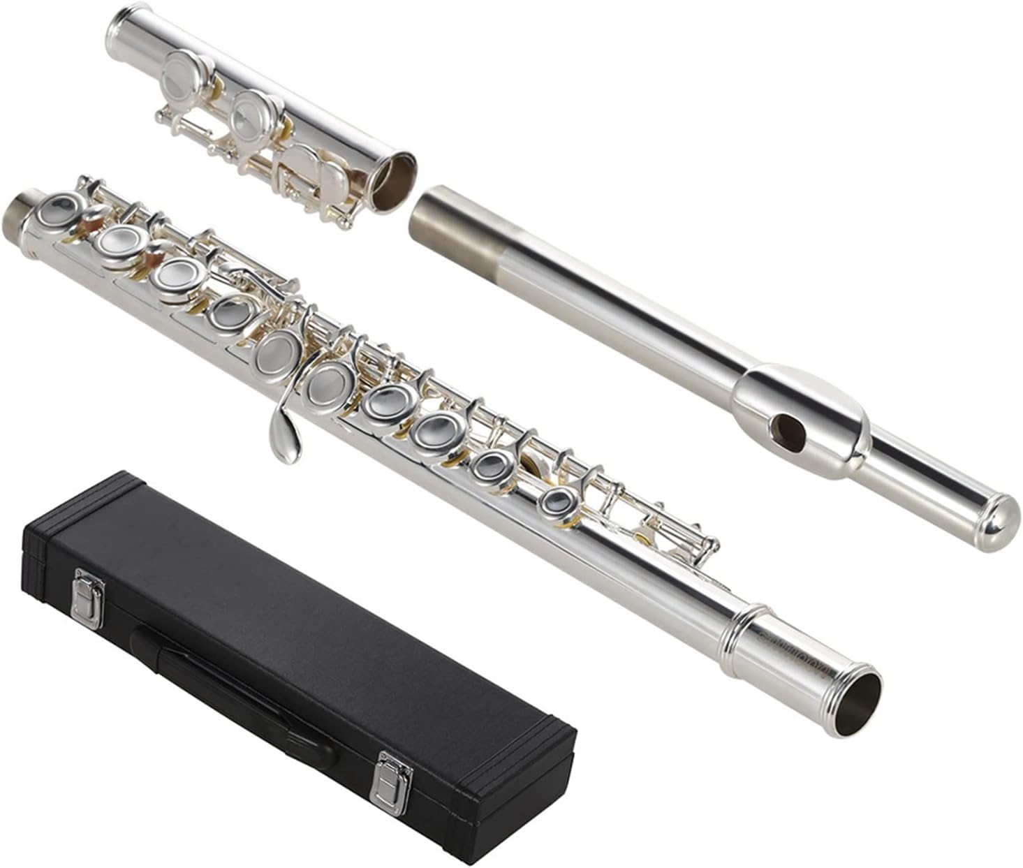 Flute Kit Concert Flute C Key Flute Cupronickel Silver Plated 16 Closed Holes with Case Screwdriver Wind Instruments Intermediate Flute