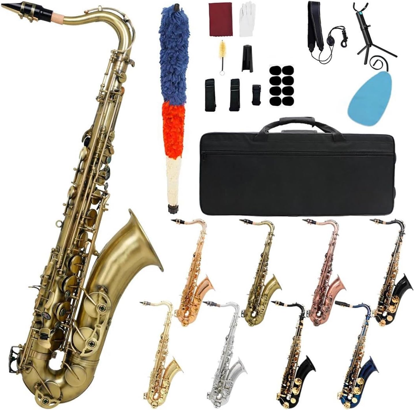 Professional Saxophone Instrument For Beginners Beginner Alto Saxophone Bb Professional Brass Woodwind Instrument Set(4)
