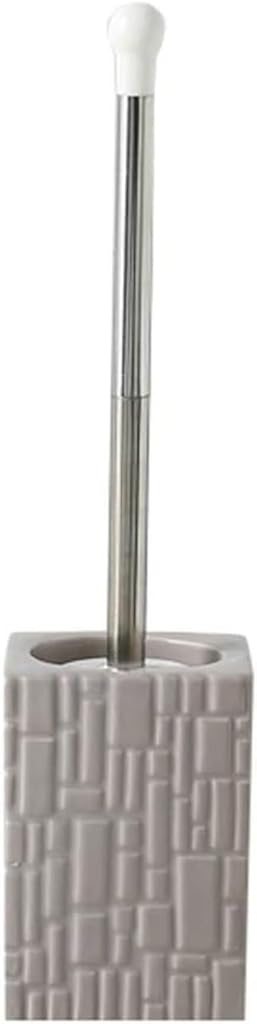 Toilet Brush Toilet Brush Ceramic Base Toilet Brush and Bracket Bathroom Toilet Toilet Brush Set Stainless Steel Long Handle Toilet Brush and Holder (Color : Black) (Light Brown)