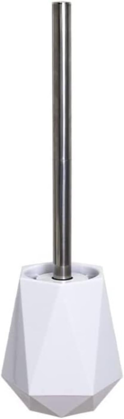 Toilet Brush Toilet Brush Silicone Head Toilet Brush Nordic Wall-Mounted Or Floor-Standing Toilet Brush Holder Cleaning Brush Toilet Brush and Holder (Color : Gold) (White)