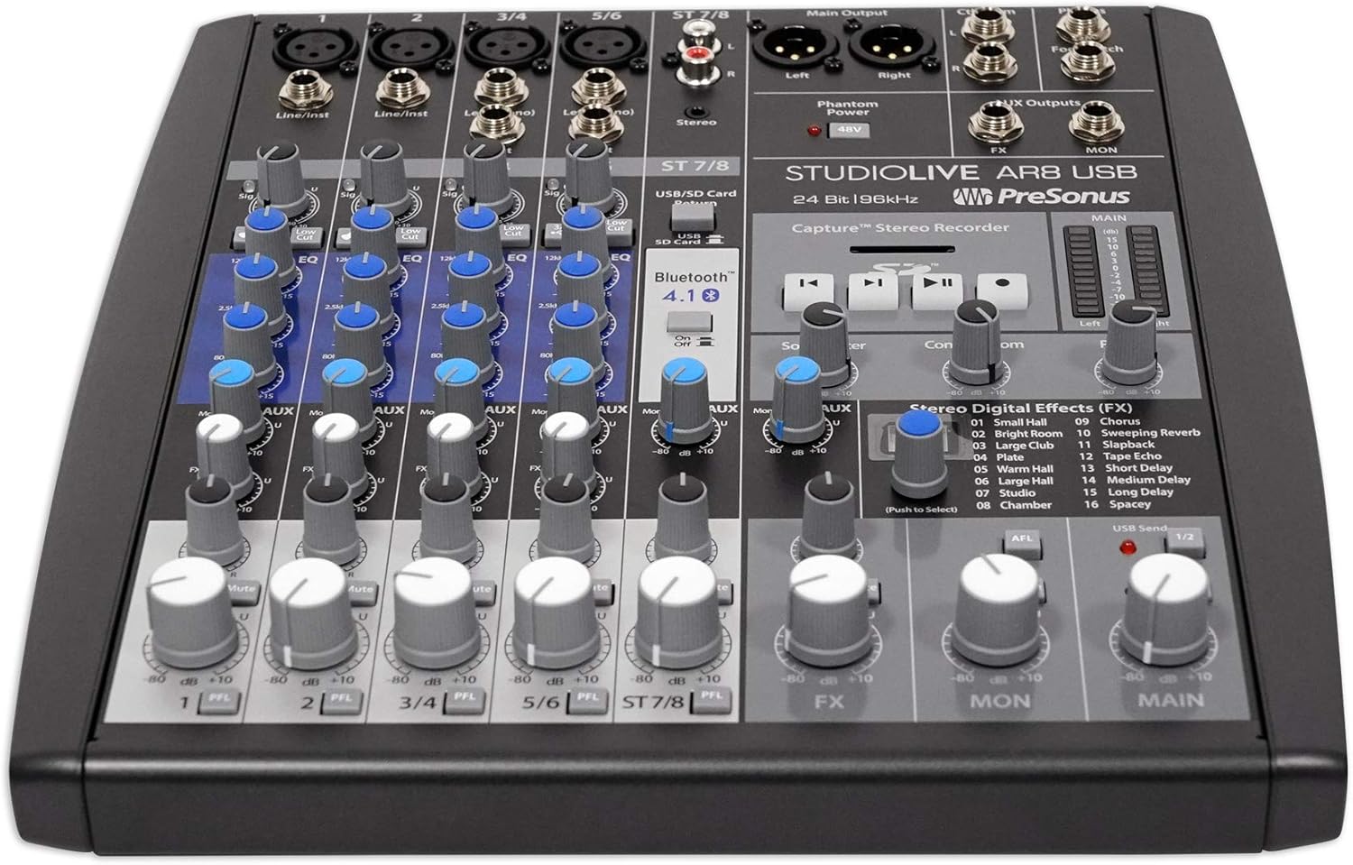 PreSonus StudioLive AR8 USB 8-Channel hybrid Performance and Recording Mixer