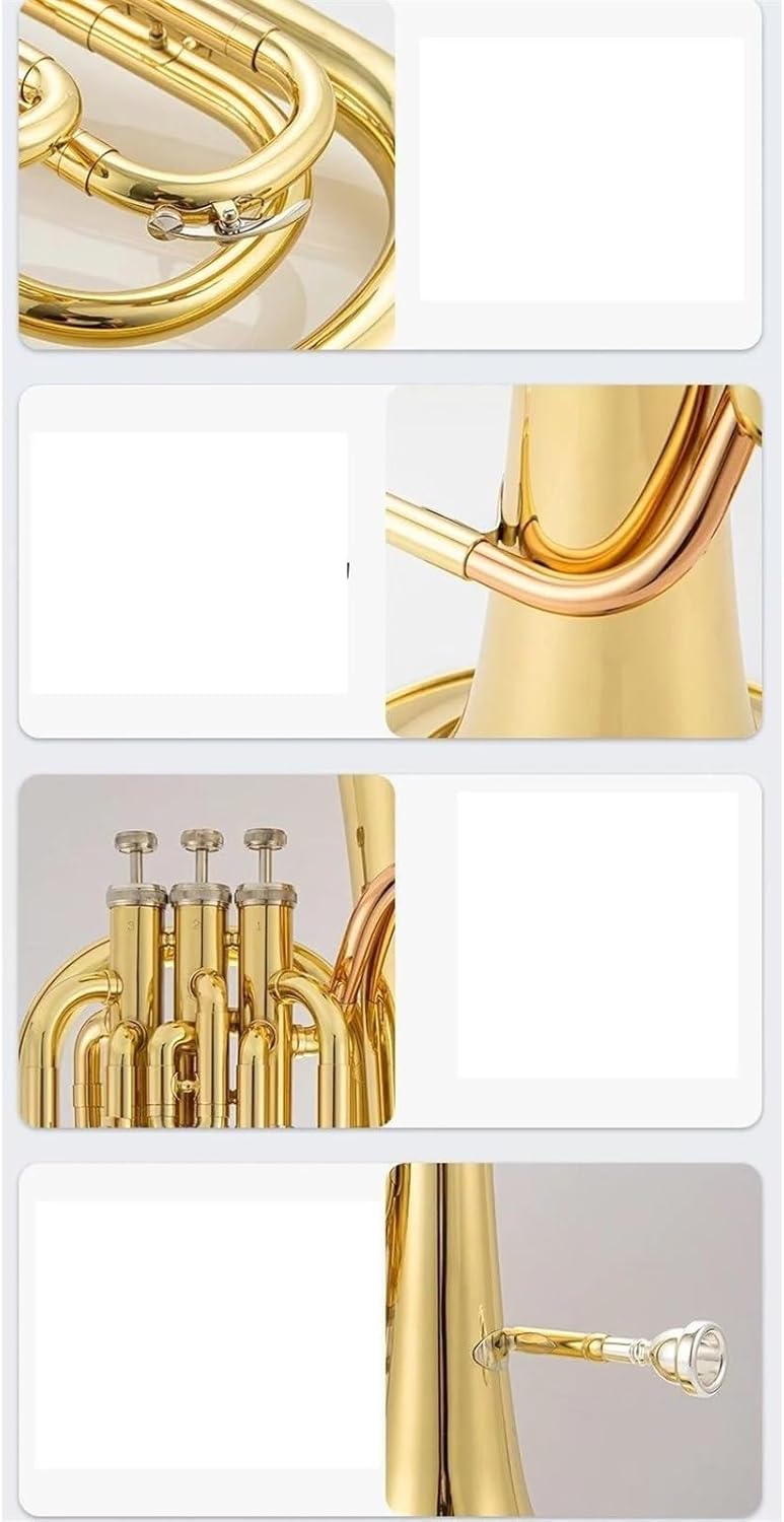Beginner euphonium Japan Original Brass Gold-plated Euphonium B-flat Tone 3/4 Key Performance Solo Instrument Trumpet Horn(3)
