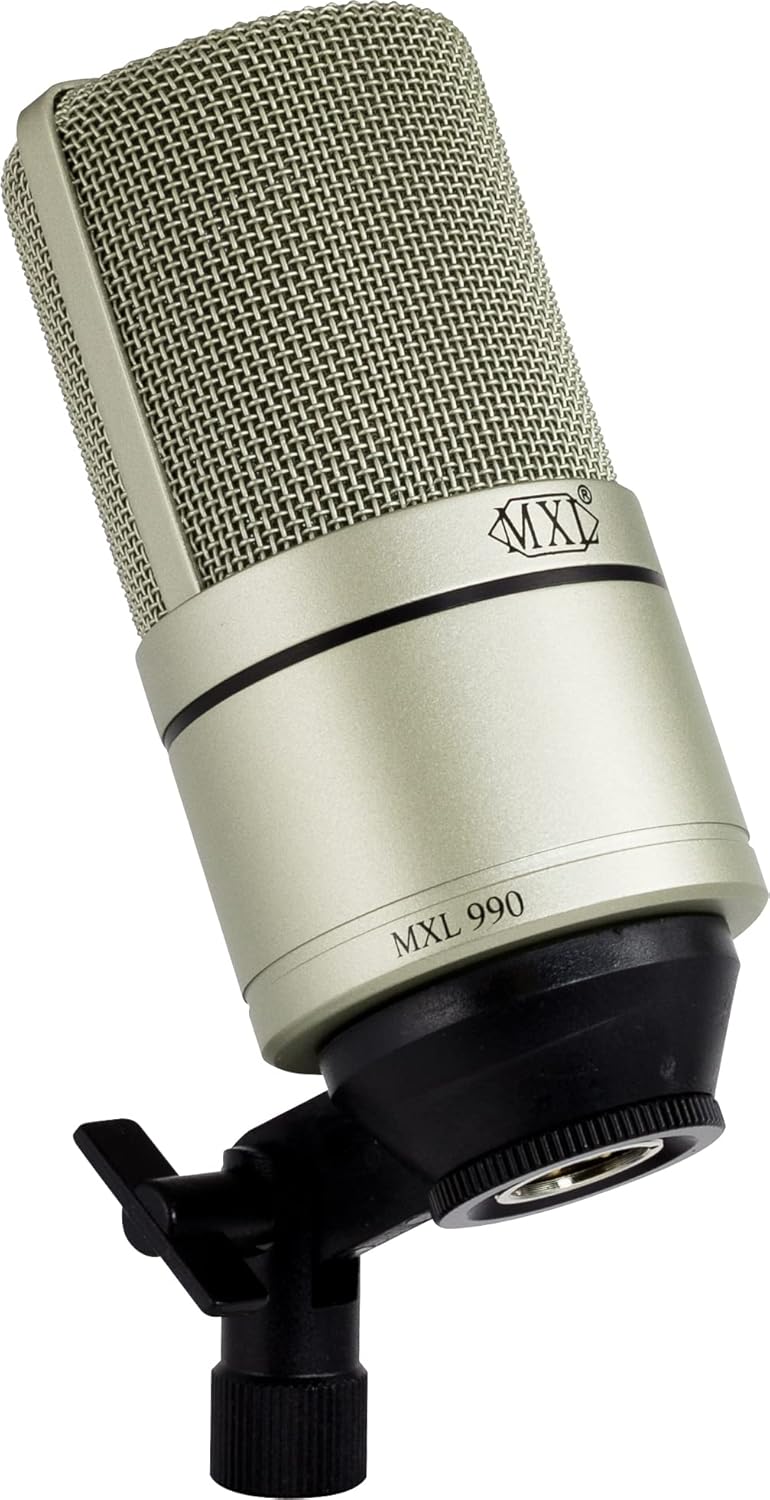 MXL 990/991 Large and Small Diaphragm Condenser Microphone Bundle Project/Home Studio Recording | XLR | Cardiod (Champagne)