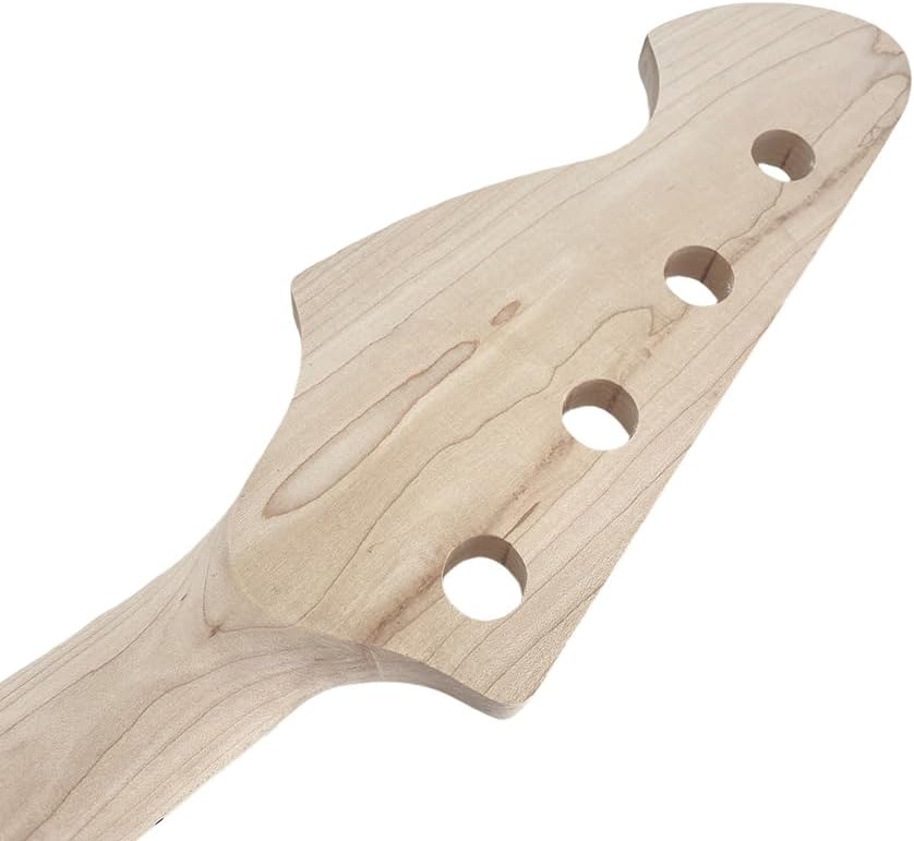 4 String Bass Guitar Neck Replacement, 34 Inch Scale 20 Frets Maple with Rosewood Fretboard Unfinished, Bolt-On Design Fits 42mm Nut & 65mm Heel Electric Bass DIY & Repair (20 Fret 34inch)