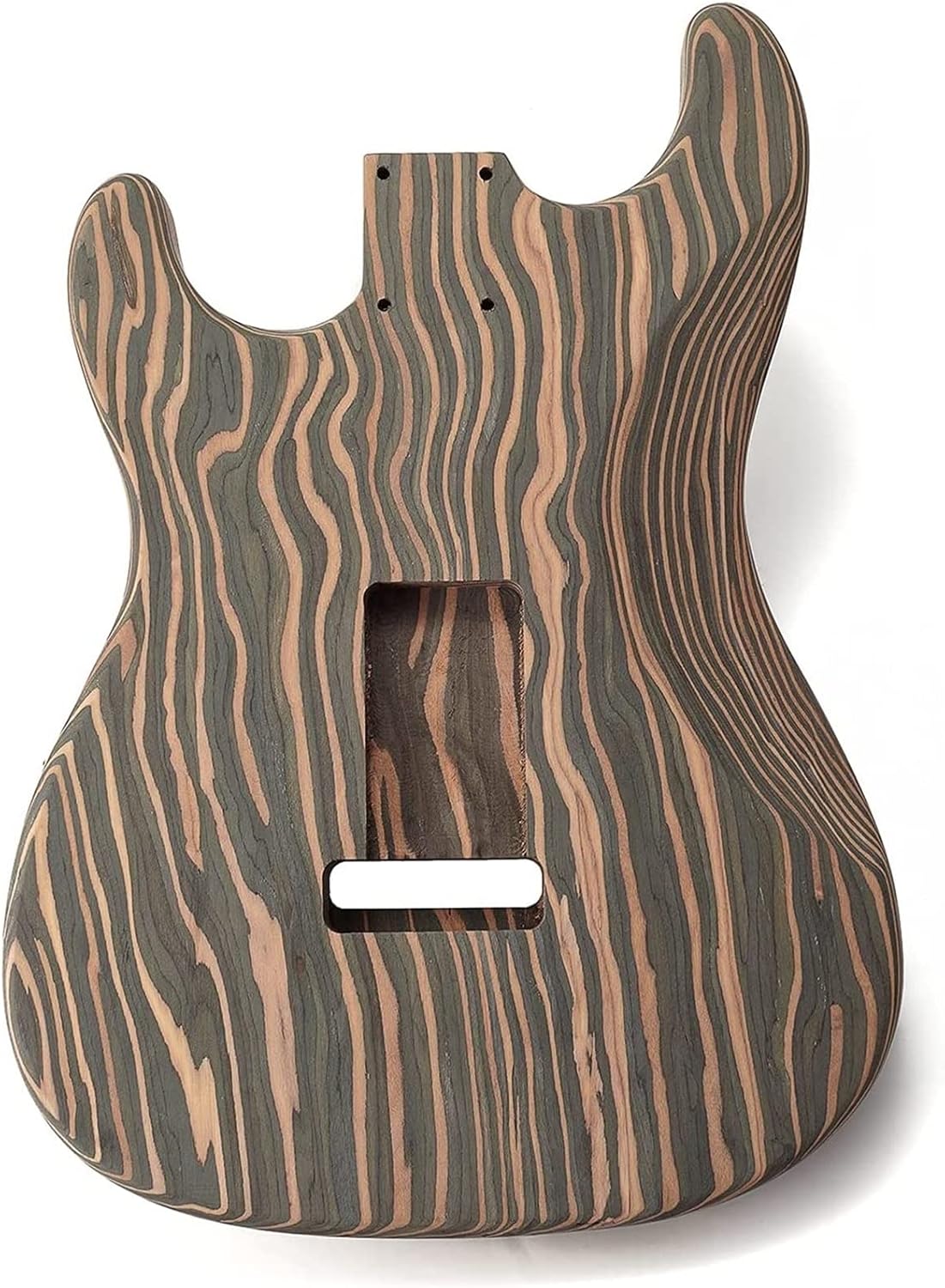 FLFL Instruments 6 Strings Zebrawood Solid Body for ST Style Electric Guitar Builder Kit Unfinished Guitar Kit
