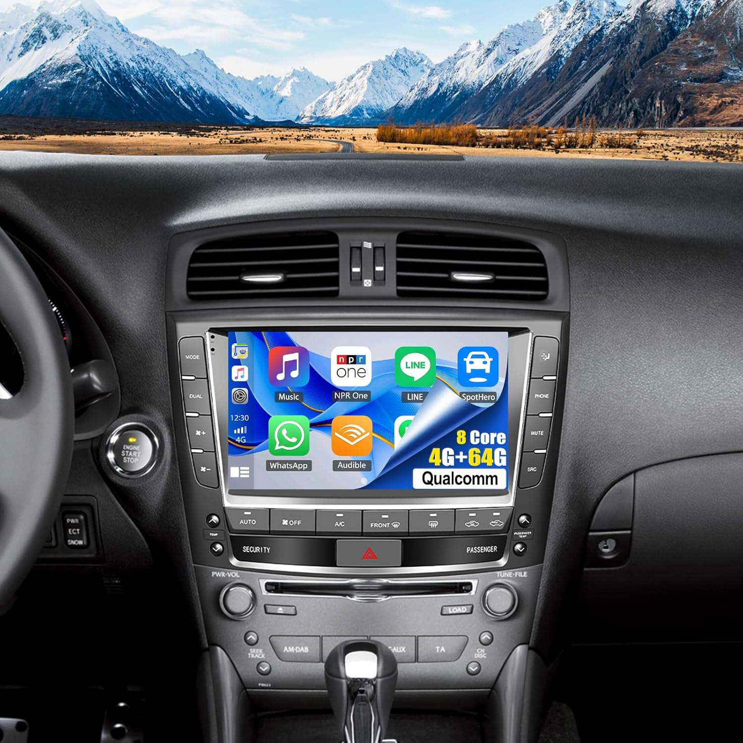 SIXWIN 8 Core Qualcomm Android Car Stereo for Lexus IS250 IS300 IS350 2006-2012 9 Inch Touch Screen with CarPlay Android Auto 4G+64G Bluetooth Cooling Fan Weather Forecast UI Design Intelligent Voice