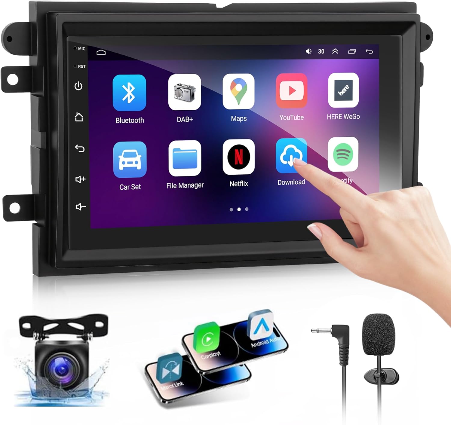 【4G+64GB】 Car Radio Stereo for Ford F150 F250 F350 E-250 E-350 Focus Edge,Android 13 Carplay&Android Auto with 7