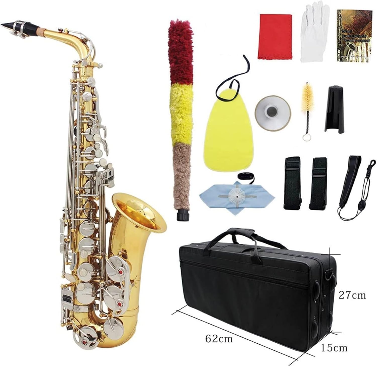 Saxophones Alto Saxophone Sax Glossy Brass Engraved EB E- Flat Natural White Shell Button Wind Instrument with Case Mute Gloves Beginner Sax