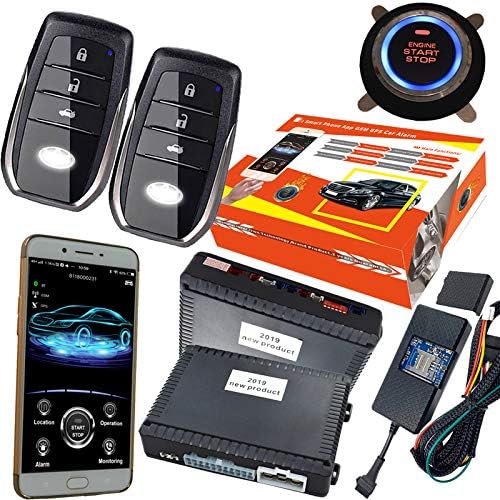 GPS Smart Security Car Alarm Passive Keyless Entry Auto Central Lock Push Button Remote Car Engine Start Stop for Toyota 688TOY