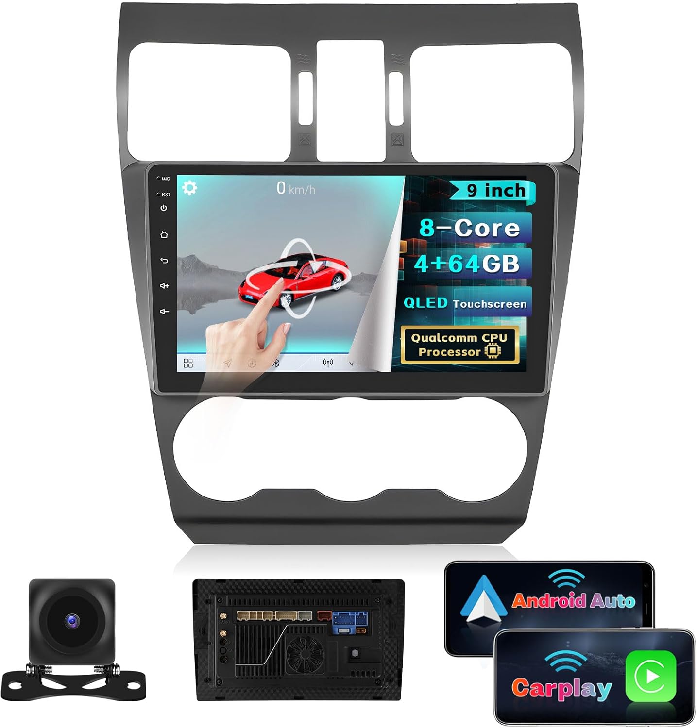 Qualcomm [8Core 4+64G] Inefala Android 15 Car Stereo for Subaru Forester 2013-2017 with Wireless Carplay Android Auto, 9