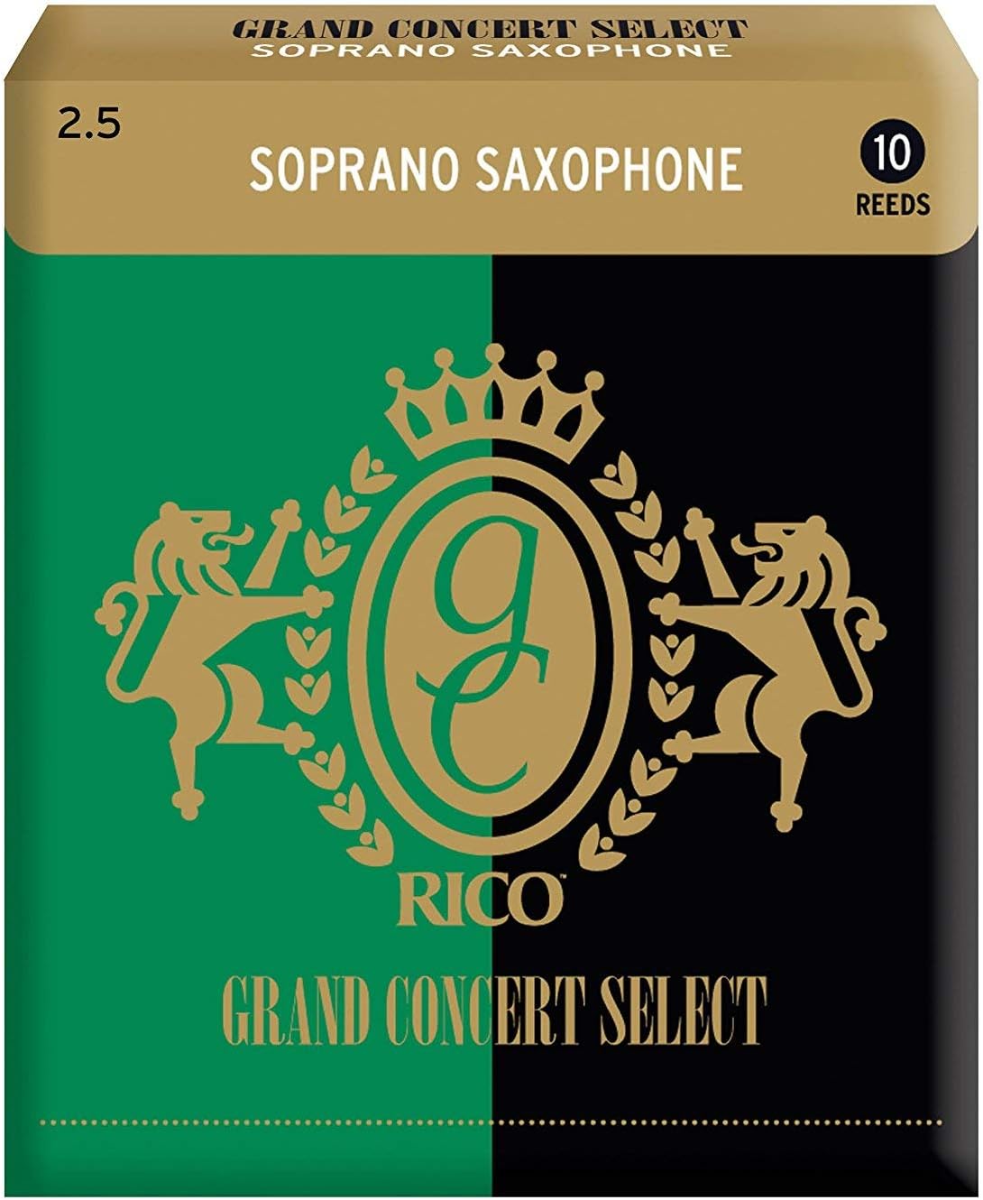 D’Addario Woodwinds Grand Concert Select Soprano Sax Reeds, Strength 3.5, 10-pack