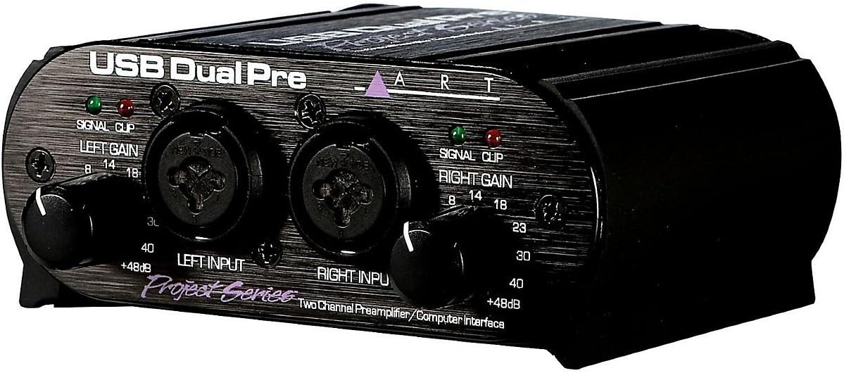 ART USB Dual Pre Two Channel Preamplifier/Computer Interface (USBDUALPREPS),Black