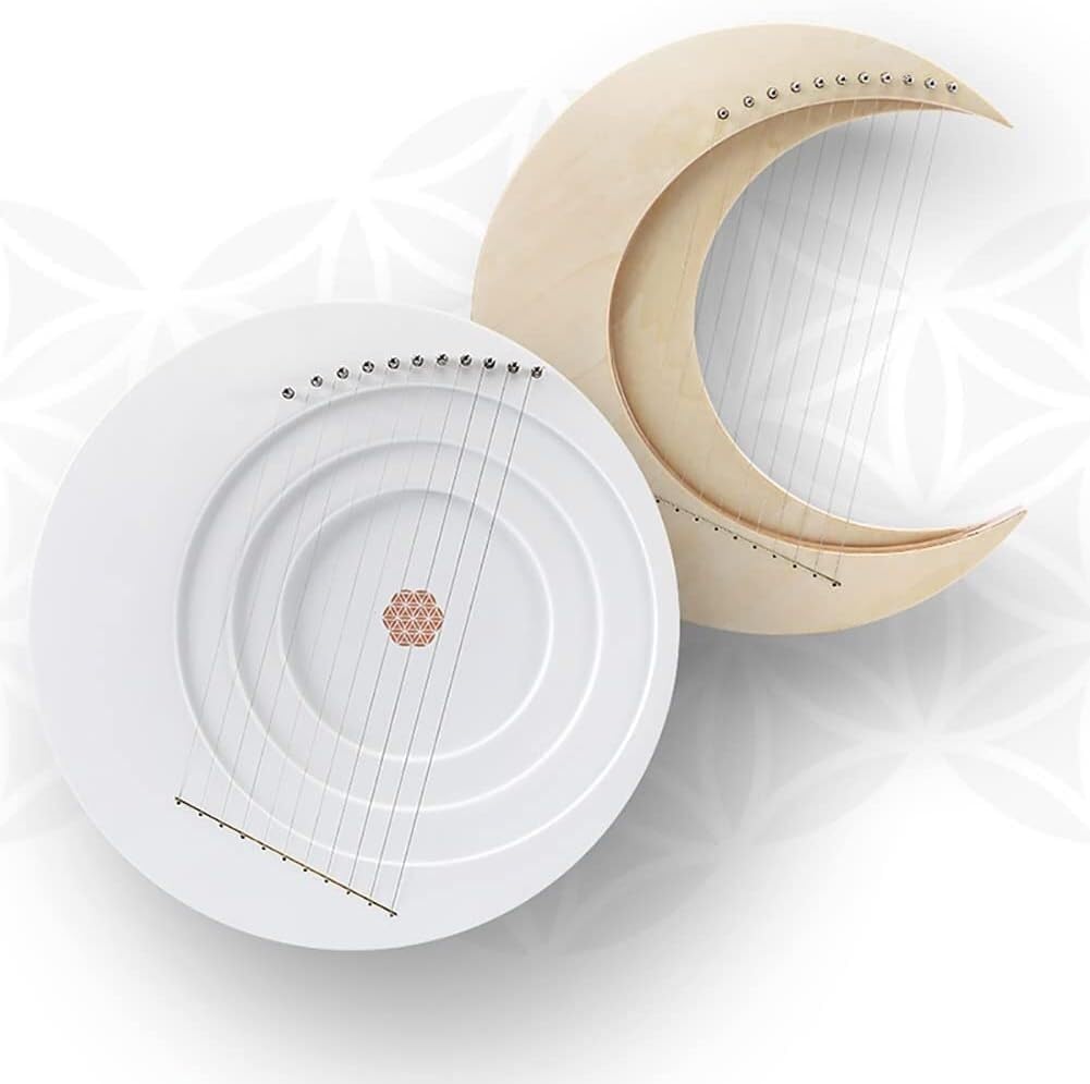 8/11 Strings Lyre Harp, G Tone Moon Lyre Harp for Kids; Adults, Wooden Musical Instrument with Stand (Color:11 Strings_Without Stand)(8 Strings-without Stand)