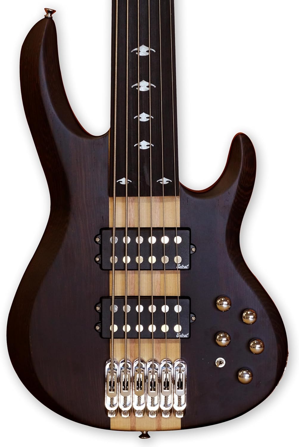 TARIO Fretless 6 string through-neck electric bass Guitar Millettia Laurentii body