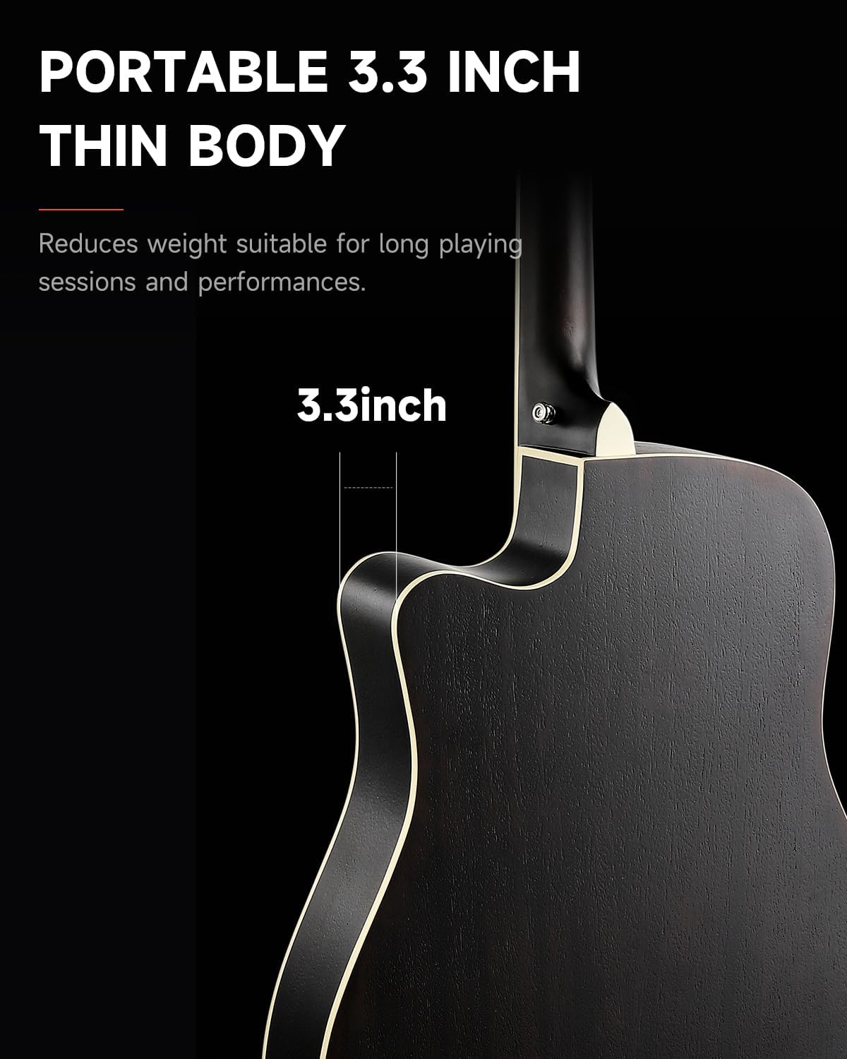 Donner 41-Inch Acoustic Electric Guitar Kit for Beginners, Full Size with Capo, Picks, Tuner, Strings, Strap - Black