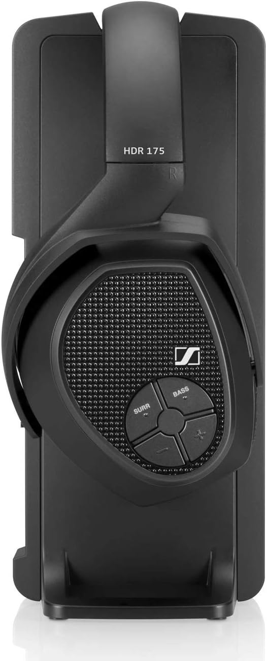 Sennheiser RS 175 RF Wireless Headphones for TV System with Bass Boost and Surround Sound Modes, Compact and Ergonomic, Wireless TV Listening, Black