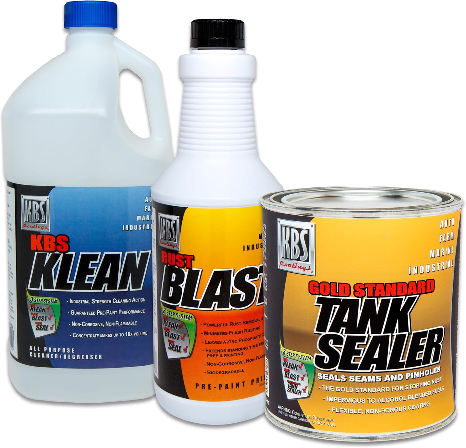 KBS Coatings 53000 Auto Fuel Tank Sealer Kit, Seals Up to 25 Gallon Tank