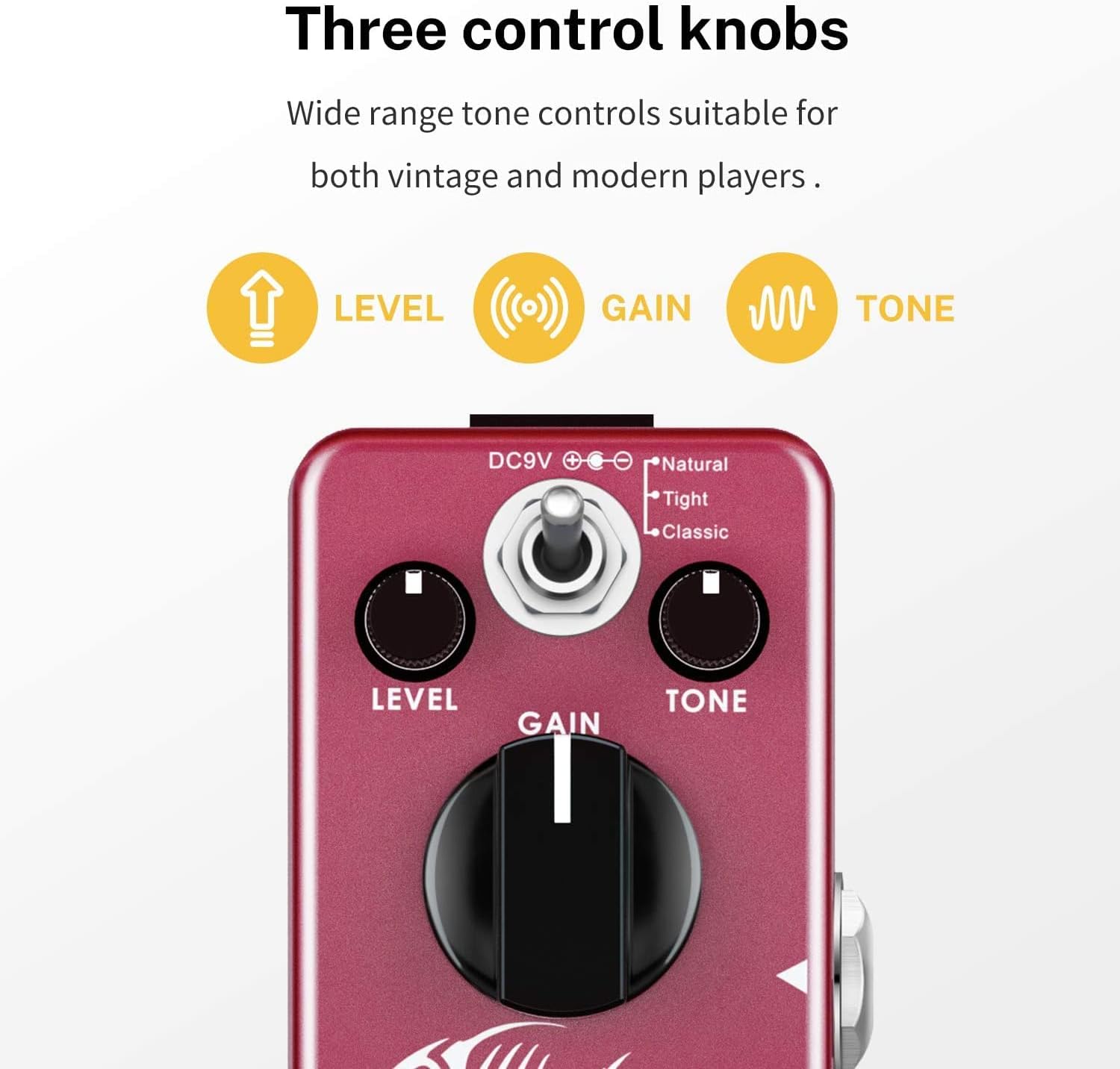 Donner Distortion Guitar Pedal and Guitar Power Supply 10 Isolated DC Output for 9V/12V/18V Effect Pedal