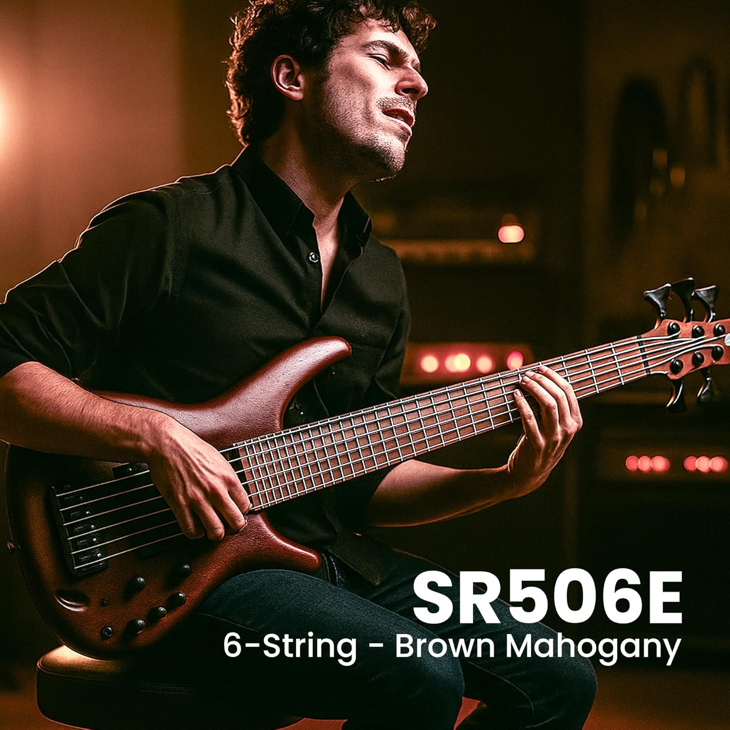 Ibanez SR506E SR Standard 6-String Bass Guitar - Brown Mahogany Bundle with Gig Bag, Tuner, Cable, Strap, Austin Bazaar Instructional DVD, and Polishing Cloth