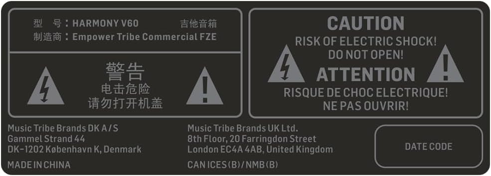 TC Helicon HARMONY V60 60 Watt 2 Channel Acoustic Amplifier with Vocal Processing, Looper, Tannoy Dual Concentric Speaker and 4-Button Footswitch