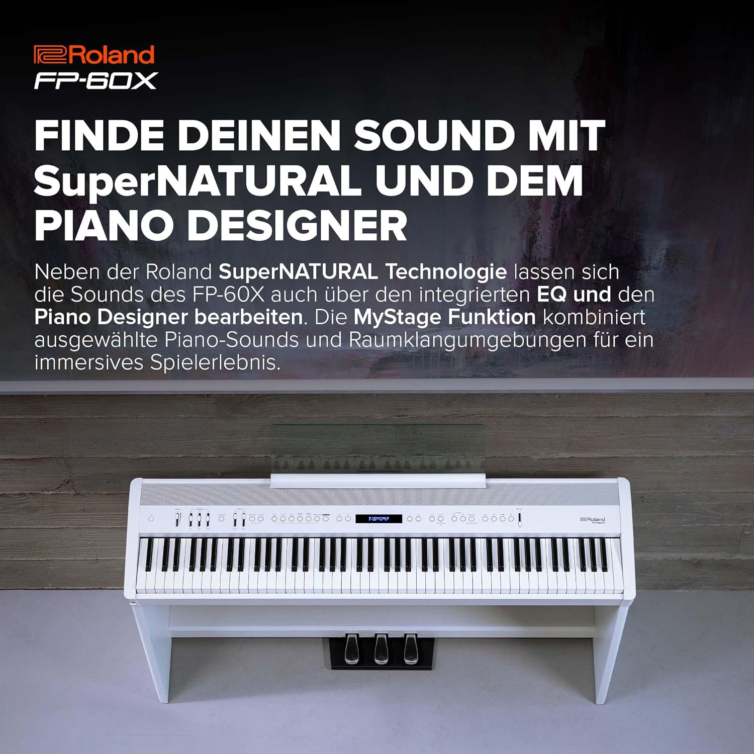 Roland FP-60X | Pro Performance 88-Note Digital Piano | Built-In Powerful Amplifier & Custom Stereo Speakers | Onboard Sound Customization | Curated Tones & FX | Bluetooth & MIDI Connectivity | Black