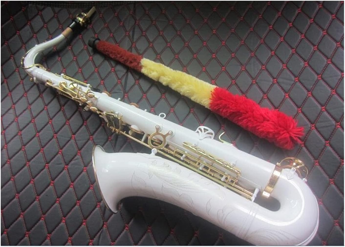 Sax Beginners Kit Tenor Saxophone White Gold Key Bb Musical Instrument Professional Playing Tenor Sax with Case Mouthpiece Wind Instrument