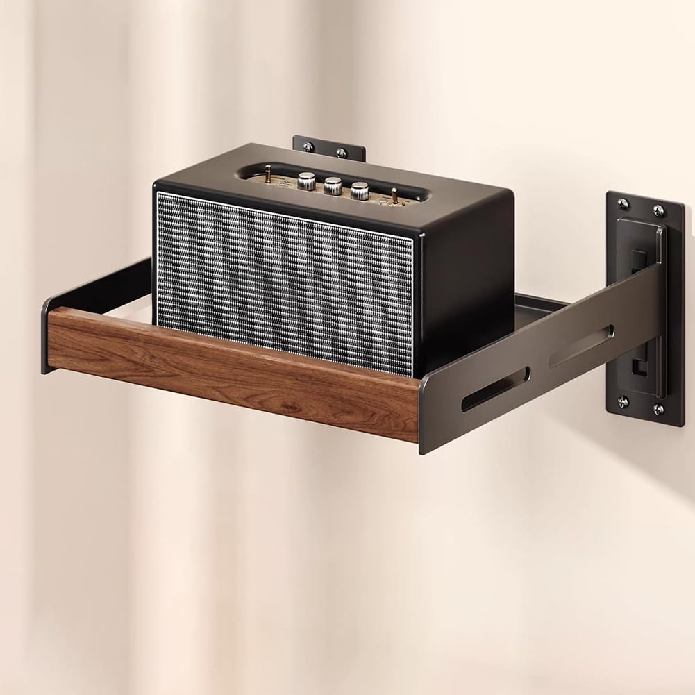 Wall Mount AV Media Stand Corner Bracket, Corner Audio Component Stand, DVD Player Stand Stereo Component Cabinet Audio Rack Bracket for Home/Office/Theater,1 Layer 40 * 35 * 14.5cm