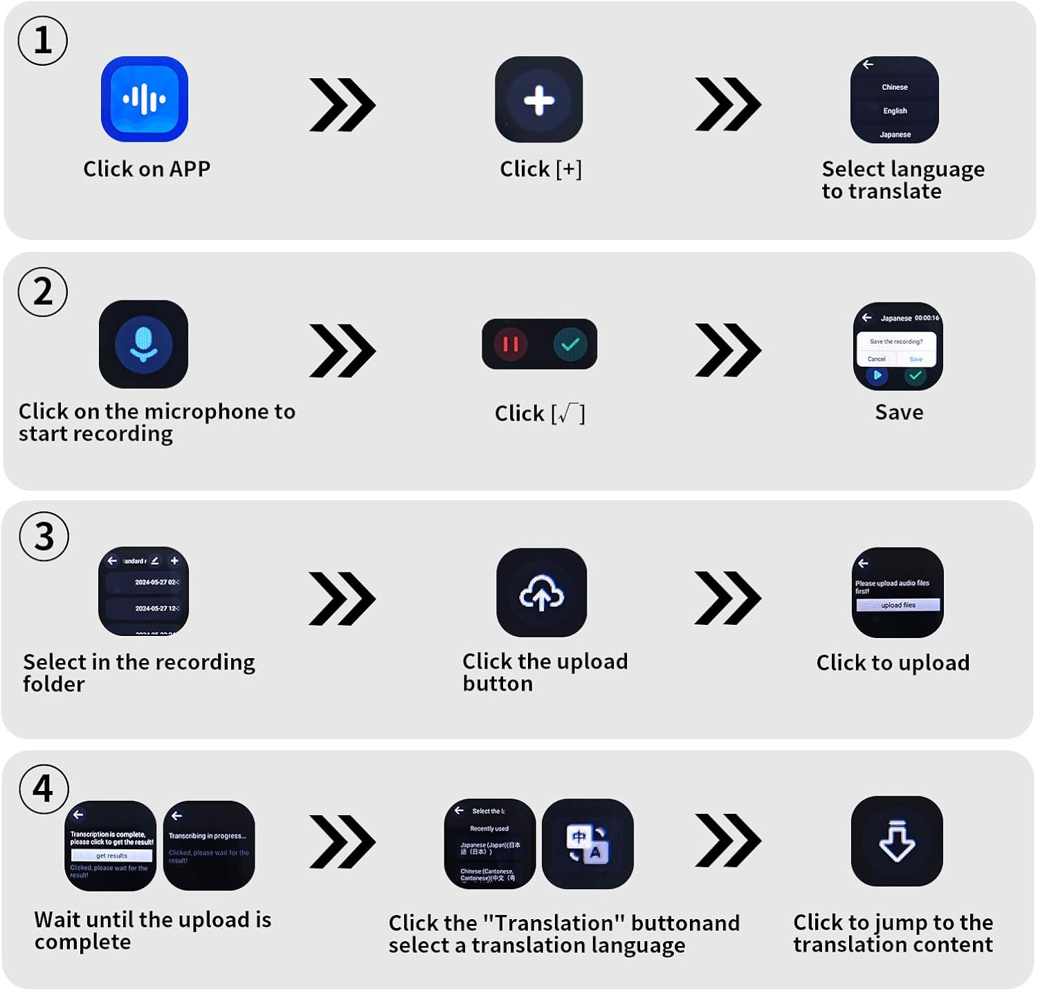 Digital Voice Recorder with Transcription to Text, Voice to Text Recorder with Voice Translation, Audio Recorder with Playback, Language Translator Device, No Subscription Needed, No Monthly fee