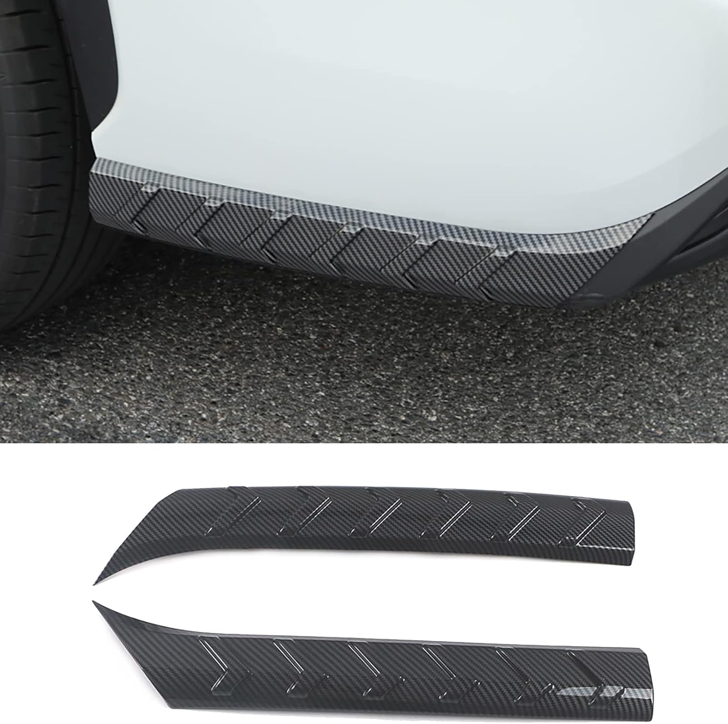 Car Accessories Fit for Toyota Highlander 2020-2023 2024 2025 Rear Bumper Corner Protection Decoration Strip Guard Plate Cover Trim (Carbon Fiber Style) ABS 2 PCS