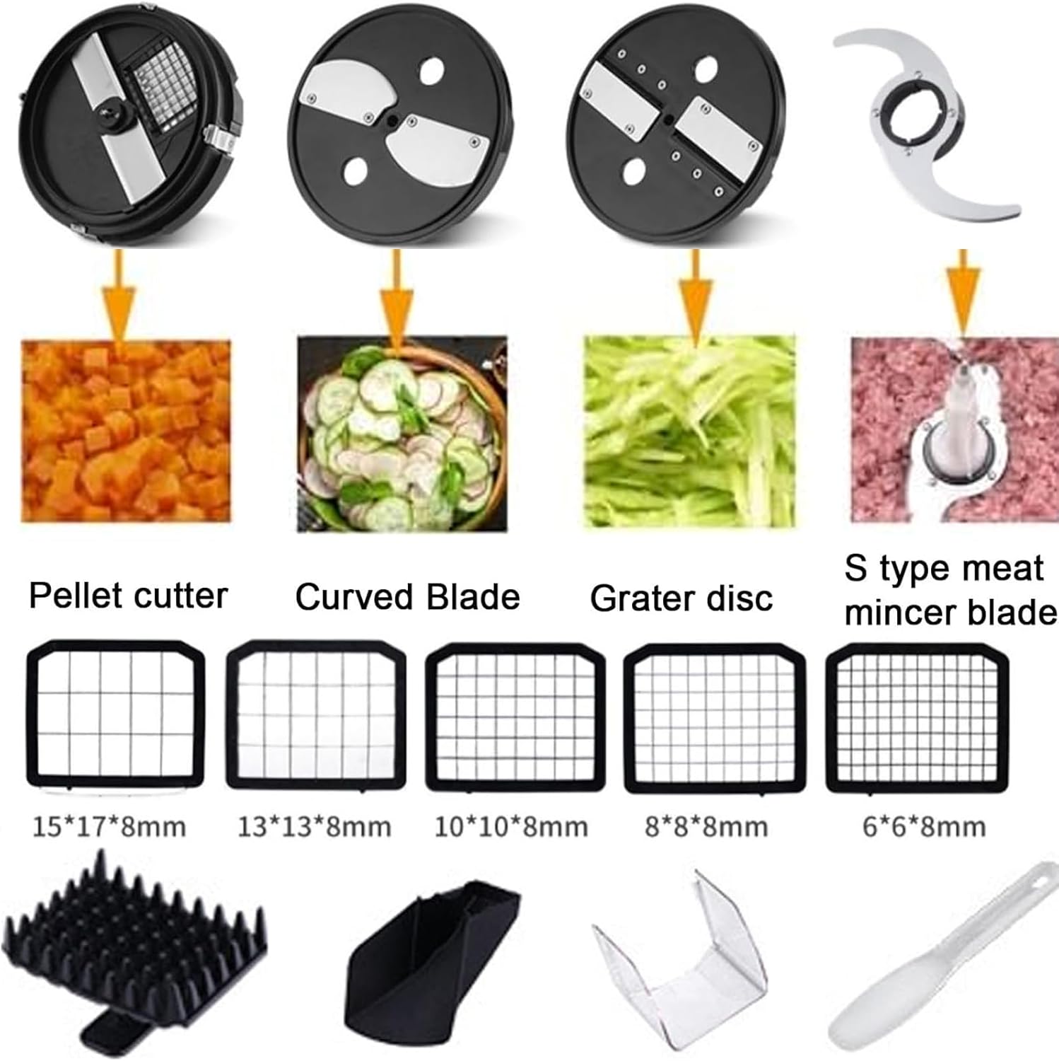 Commercial Vegetable Dicer Electric Fruit Dicing Machine Electric Carrot Potato Onion Granular Cube Cutting Shredder Food Processor, Grater Multifunctional Meat Grinder Blender