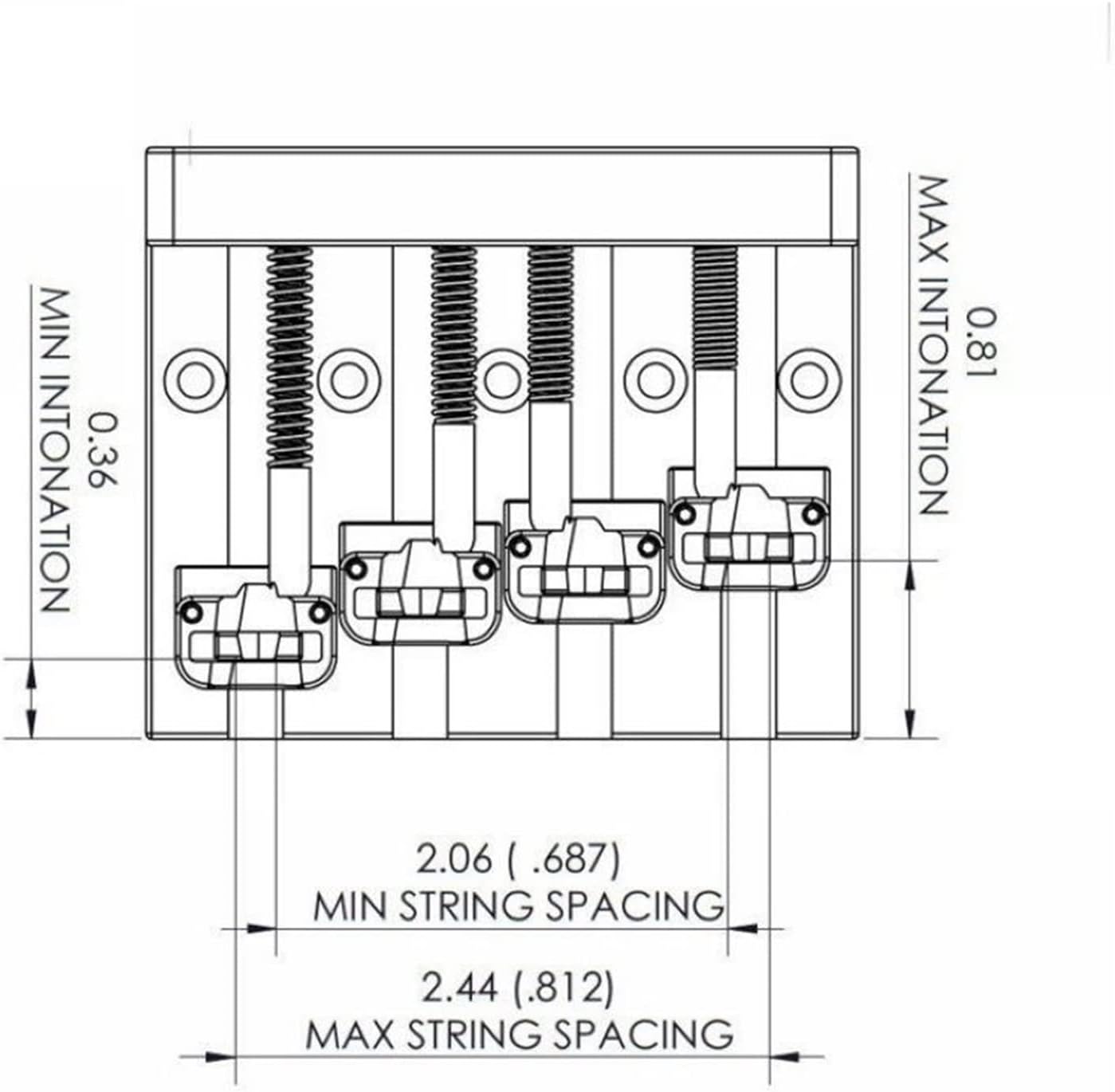 4 String Bass Bridge Retrofits Chrome Electric Guitar Bridge