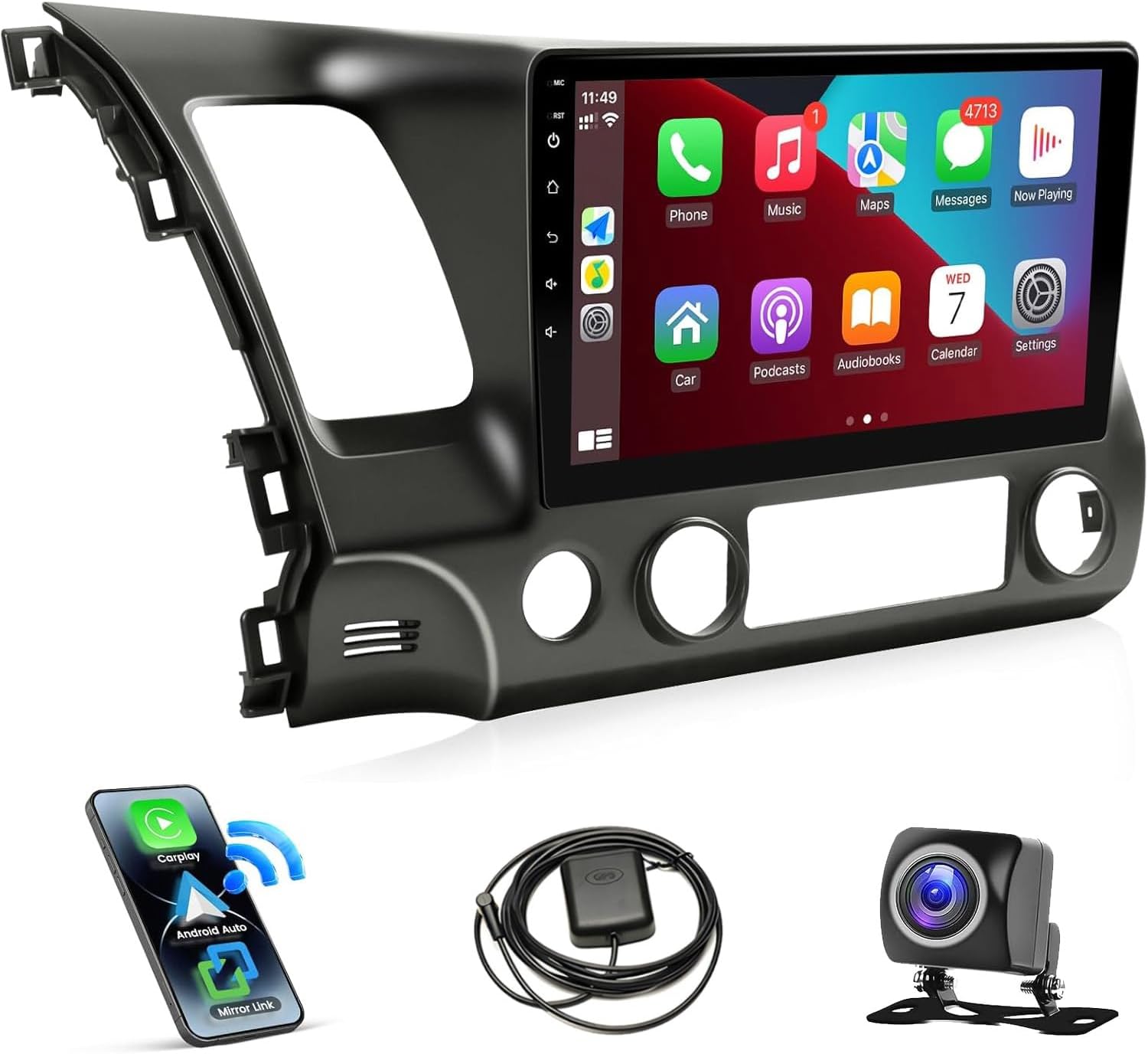 Leadfan Carplay Screen for Honda Civic 2006 2007 2008 2009 2010 2011 Radio with Wireless Carplay Android Auto Stereo 10.1 Inch Touch Screen, GPS Navigation Bluetooth WiFi