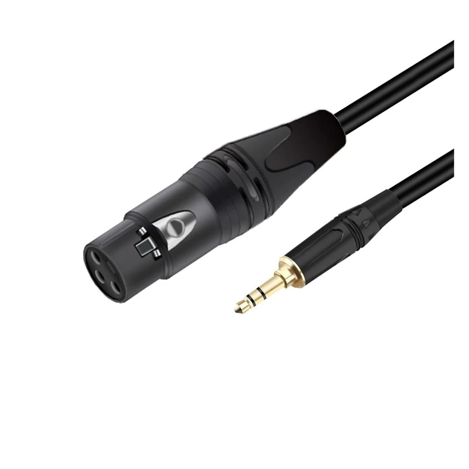 3.5mm to 3Pin XLR Female Cable Unbalanced 1/8 inch Jack TRS Stereo Male to XLR Female Microphone Audio Cable(Black Black,15M)