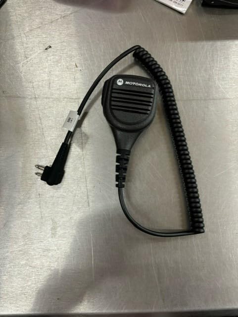 Motorola Original OEM PMMN4029A PMMN4029 Remote Speaker Microphone with 3.5mm Audio Jack, Coiled Cord & Swivel Clip