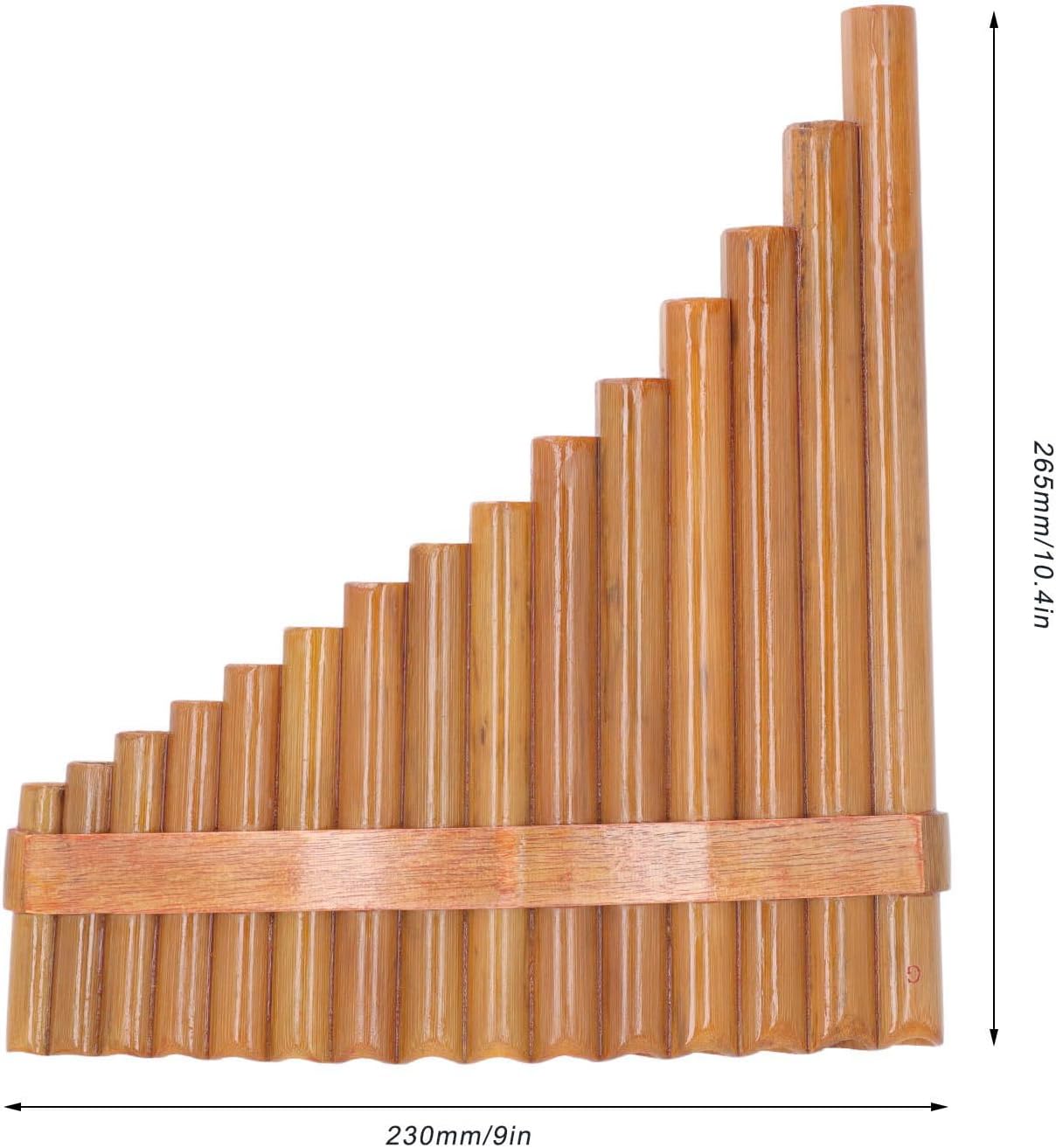 Alomejor Pan Flute, 15 Bamboo Pipes for Rich Sound, Bamboo Musical Instrument, Right-Hand Design with Accessories, for performers, beginners, stage pe