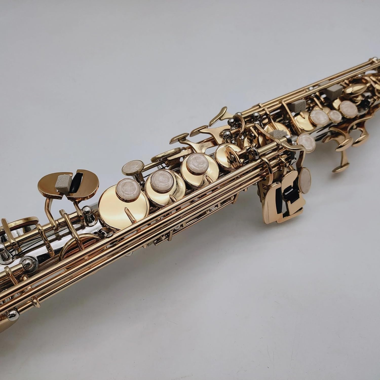 Woodwind Instruments B Tone Treble Saxophone Nickel Plated Silver Sax Gold Key Professional Mouthpiece (Color : Lavender)