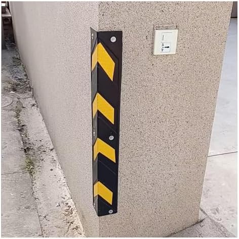 Rubber Corner Protectors, Car Parking Protector, Garage Wall Protector, Reflective Wall Corner Protector with Yellow Strips, Rubber L-Shape Corner Guard, Garage Wall Corner Guards, 1cm Thick