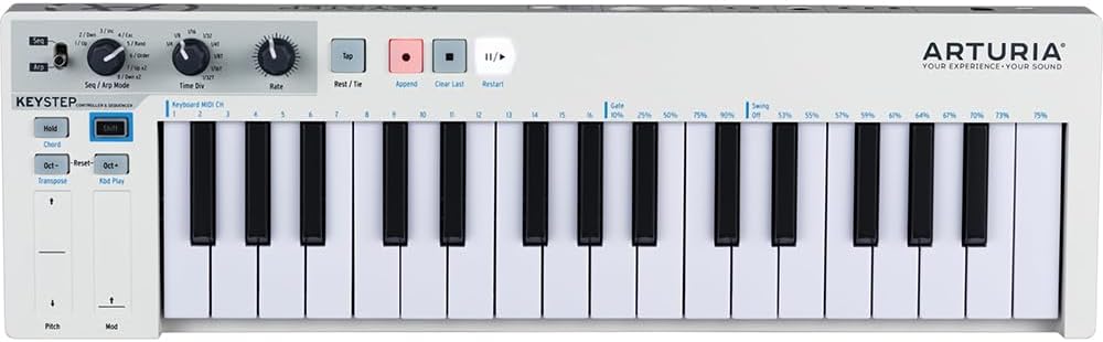 Arturia 430201 KeyStep 32-Key MIDI Controller and Sequencer Keyboard White (Renewed)