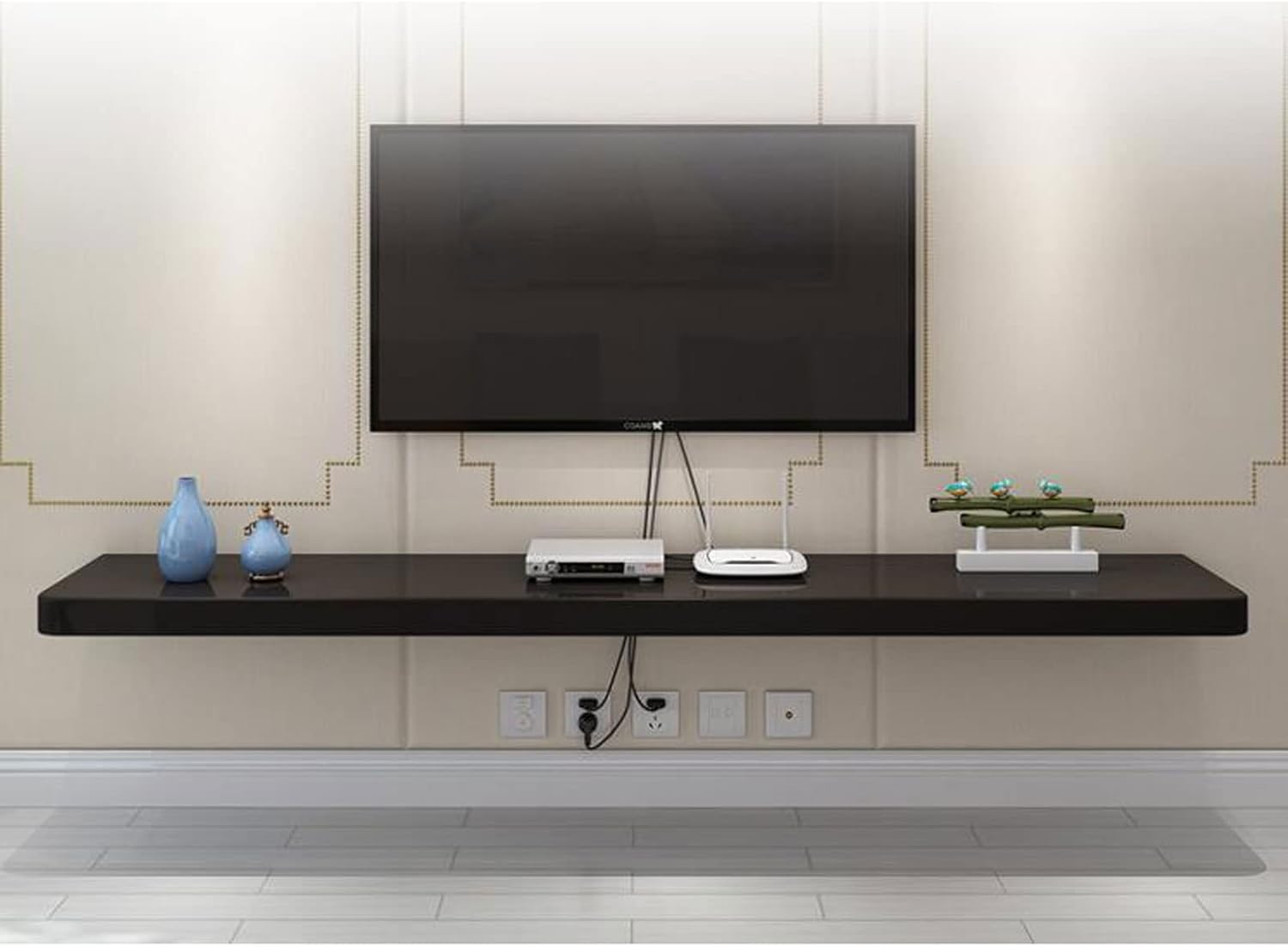 Wall Shelf Floating Shelf Wall mounted TV Shelf Entertainment Unit TV Stand TV Console Set top box Router DVD projector Toys Gaming Shelf TV board BookShelf Wall Mount Corner Shelves Wall Unit Decor