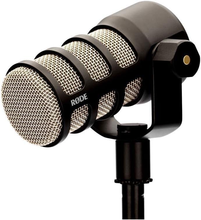 Rode 2X PodMic Dynamic Podcasting Microphones Bundle with 2X Broadcast Arms with Internal Springs and Integrated 10' XLR Cables, 2X High-Performance Closed-Back Studio Monitor Headphones (6 Products)