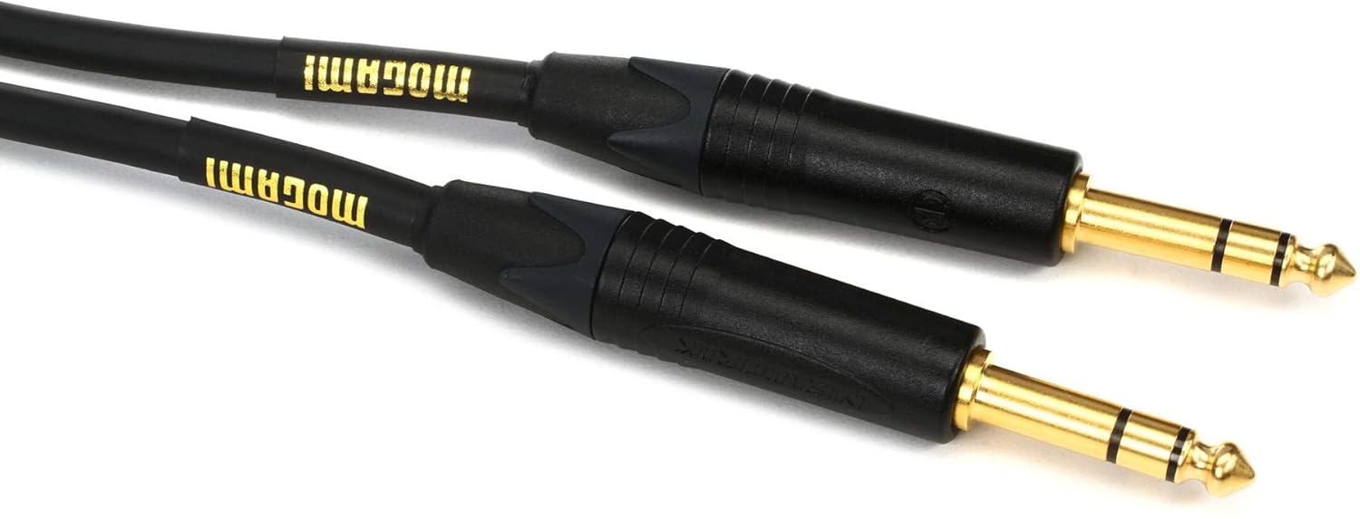 Mogami Gold TRS-TRS-15 Balanced 1/4-inch TRS Male to 1/4-inch TRS Male Patch Cable - 15 Foot