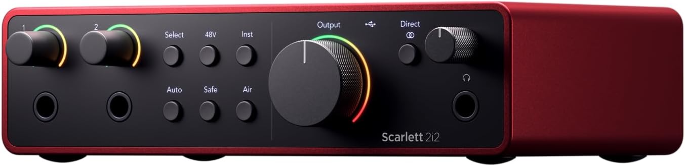Focusrite Scarlett 2i2 4th Gen USB-C Recording Bundle with Mackie CR4-X 4