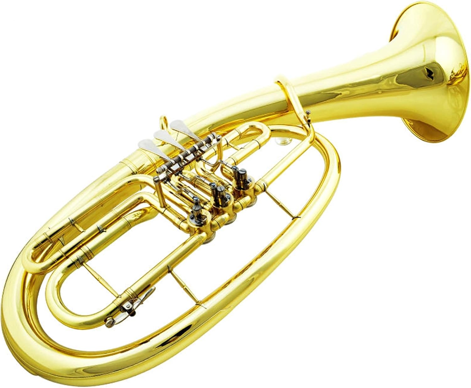 Trumpet Set Professional Baritone Horn B Flat Gold Lacquer Baritone Brass Wind Instrument with Mouthpiece & Baritone Case Trumpets Beginner