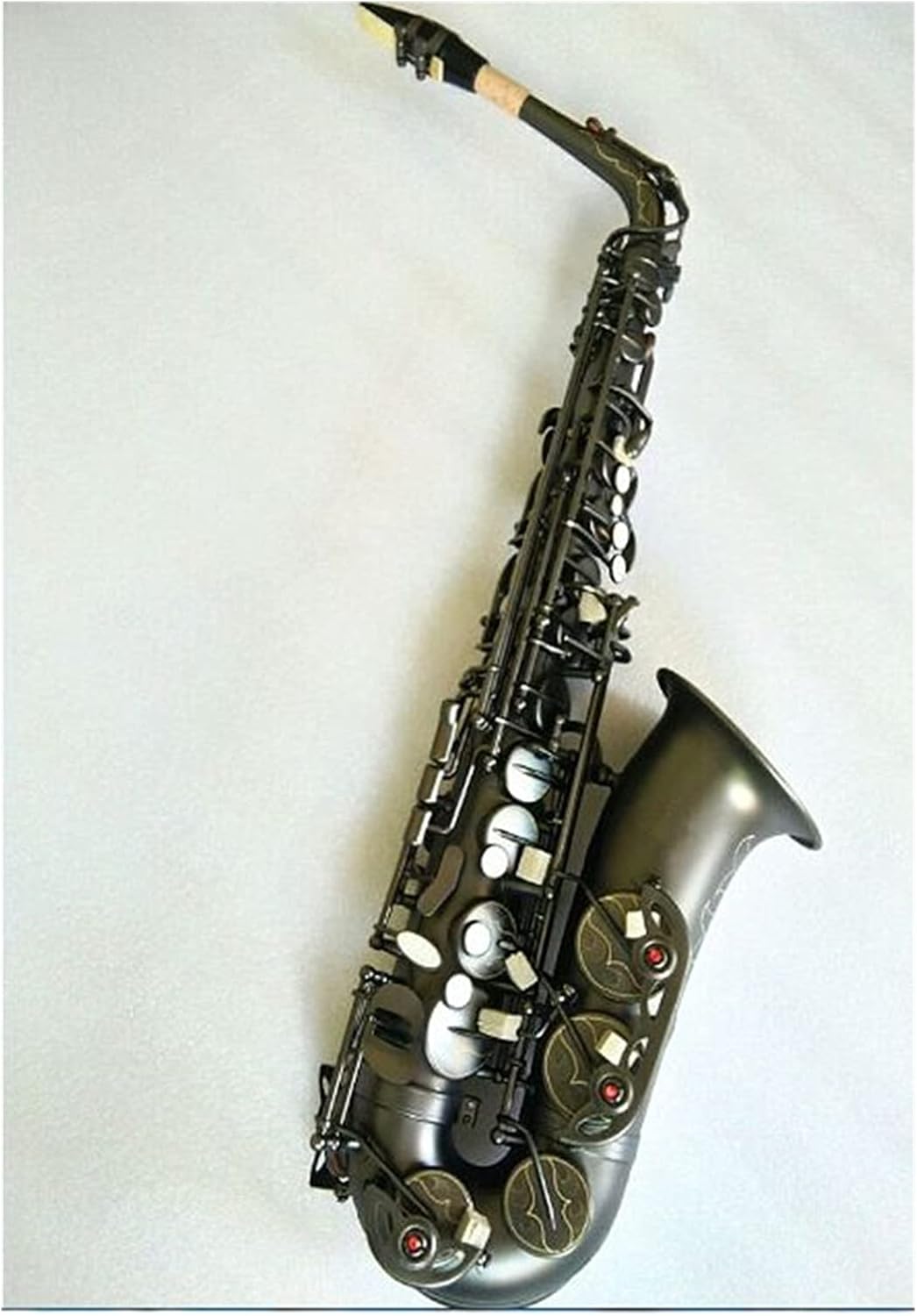 Alto Saxophone All Black Matte with Cleaning Cloth White Gloves Sax Mouthpiece Box Etc Student Saxophone