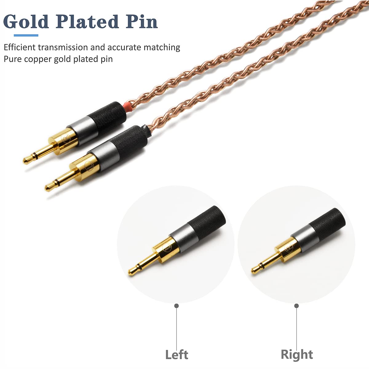 6N Single Crystal Copper Upgrade Headphone Cable 3.5mm/4.4mm/4Pin XLR Headphone Upgrade Cable for SENNHEISER HD700 (4Pin XLR Plug)